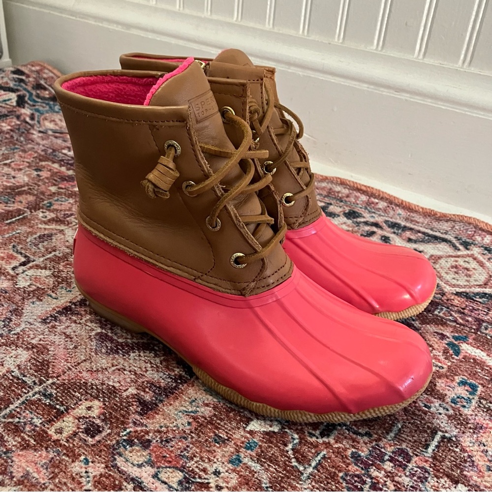 Sperry Saltwater Topsider Duck Boot, Hot Pink